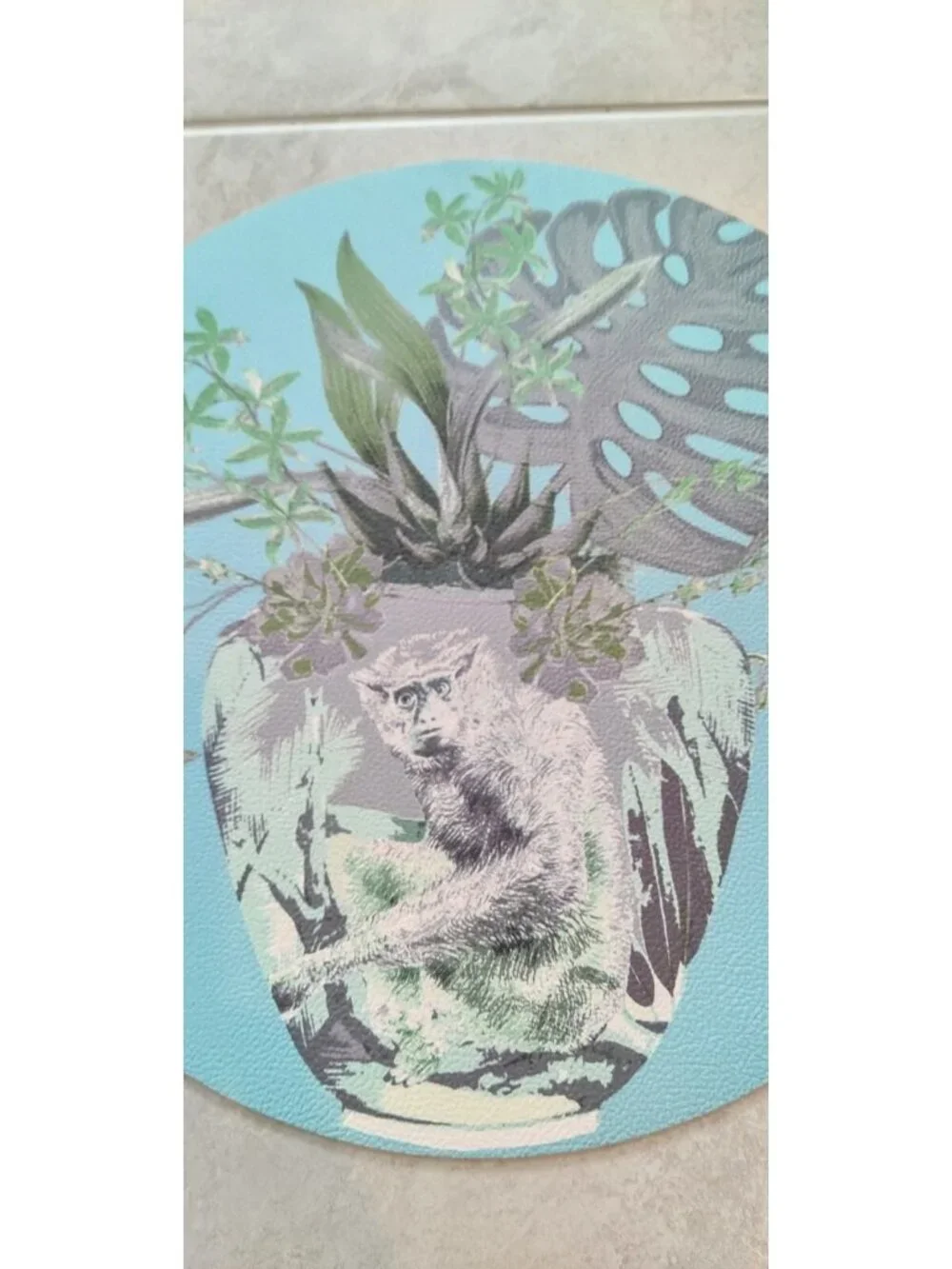 Set of 4  Nicolette Mayer Monkey Large Jungle Bedford Pebble Round Placemats